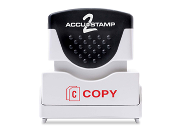 ACCU-STAMP2 Message Stamp with Shutter, 1-Color, COPY, 1-5/8" x 1/2" Impression, Pre-Ink, Red Ink