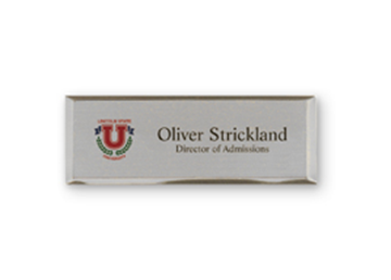 Silver Metallic Full Color Name Badge - 1" x 3"