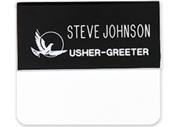 Engraved Plastic Pocket Name Badge, 1 1/4" x 3"
