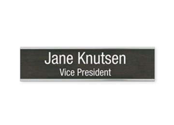 Engraved Sign with Metal Flush Wall Mount Holder, 2" x 8"