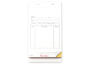 Custom Multi-Purpose Sales Booklet, Carbonless Business Forms, 5-1/2” x 8-1/2”, 2-Part with Easy Tear-Out Pages, White/Canary