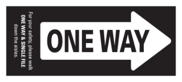 8" x 18" One Way Floor Decal (Pack of 10)