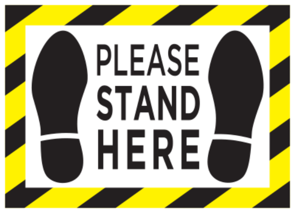 5" x 7" Stand Here Floor Decal (Pack of 10)