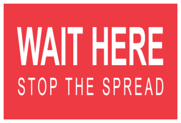 4" x 6" Wait Here Floor Decal (Pack of 10)