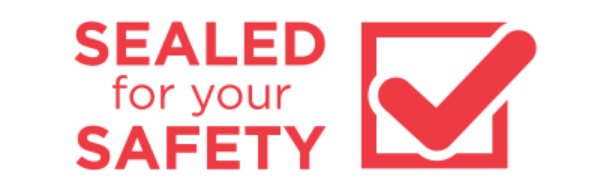 1 3/4" x 6" Sealed for Your Safety (Roll of 250)