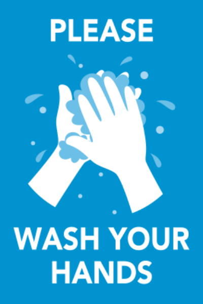 4" x 6" Please Wash-Blue Decal (Pack of 10)