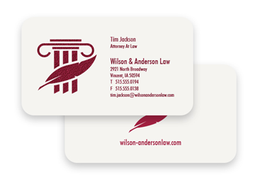 1 Color Standard Business Card - Raised Print, 2-Sided, Round Corners