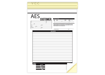 Custom Create Your Own Business Form as a Booklet, Carbonless Business Forms, Vertical, 8-1/2" x 11", 2-Part with Easy Tear-O