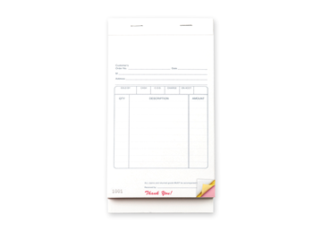 Custom Multi-Purpose Business Form Book, Carbon Business Form, 4-1/4" x 7", 3-Part for Easy Tear-Out Pages