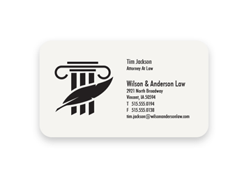 1 Color Premium Business Cards - Flat Print, Round Corners, 1-Sided