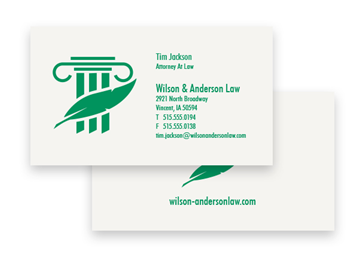 1 Color Standard Business Card - Flat Print, 2-Sided