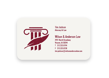 1 Color Standard Business Card - Raised Print, 1-Sided, Round Corners