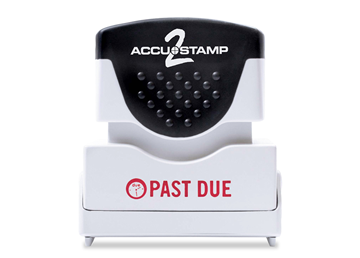 ACCU-STAMP2 Message Stamp with Shutter, 1-Color, PAST DUE, 1-5/8" x 1/2" Impression, Pre-Ink, Red Ink
