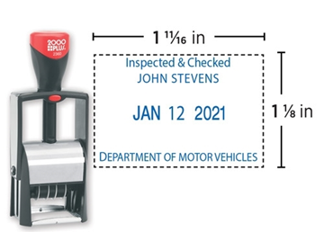 Custom 2000 PLUS 2 Color Heavy Duty Self Inking Date Stamp 2160