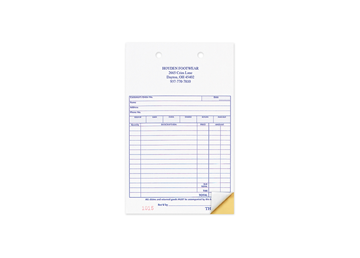 Custom Business Forms, Carbonless Business Forms, 4" x 6-1/2", 2-Part with Easy Tear-Out Pages