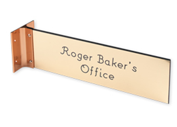 Engraved Sign with Extended Wall Sign Holder, 3" x 10"