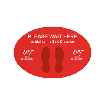Full Color Repositionable Floor Decal 12" X 18"- Oval