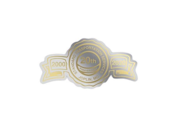 Anniversary Seal Foil Imprint Labels || Custom Labels || 1 3/8" x 2 5/8"