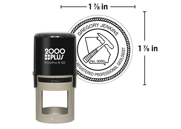 2000 Plus® PrintPro™ R50 Round Notary Stamp || Custom Self-Inking Notary Stamps || 1 7/8" Impression