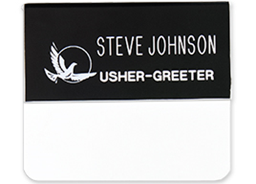 Engraved Plastic Name Badge || Custom Badges || 3" x 1 1/4", Pocket