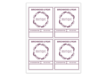 Rectangle Sheet Labels || Custom Laser Sheet Labels || 4" x 5", 4/Sheet, 1 Color