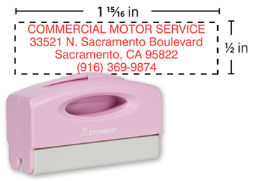 Xstamper® N40PK Pink Pocket Stamp || Custom Pre-Inked Stamps || 1/2" x 1 15/16" Impression